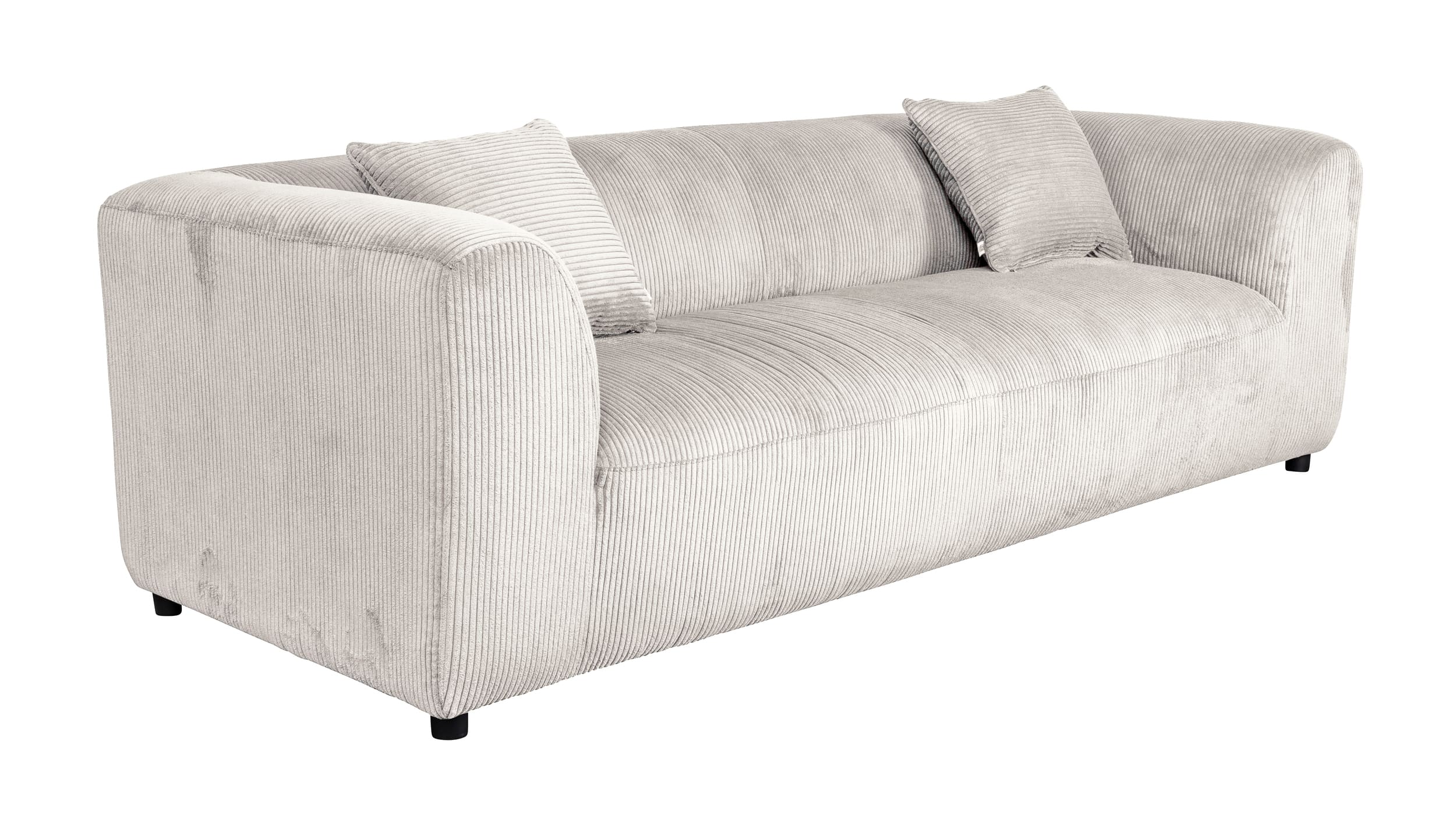 LC Home 3er Sofa »Rantum« Cord Beige Loungesofa Wohnzimmercouch + 2 Deko-Kissen